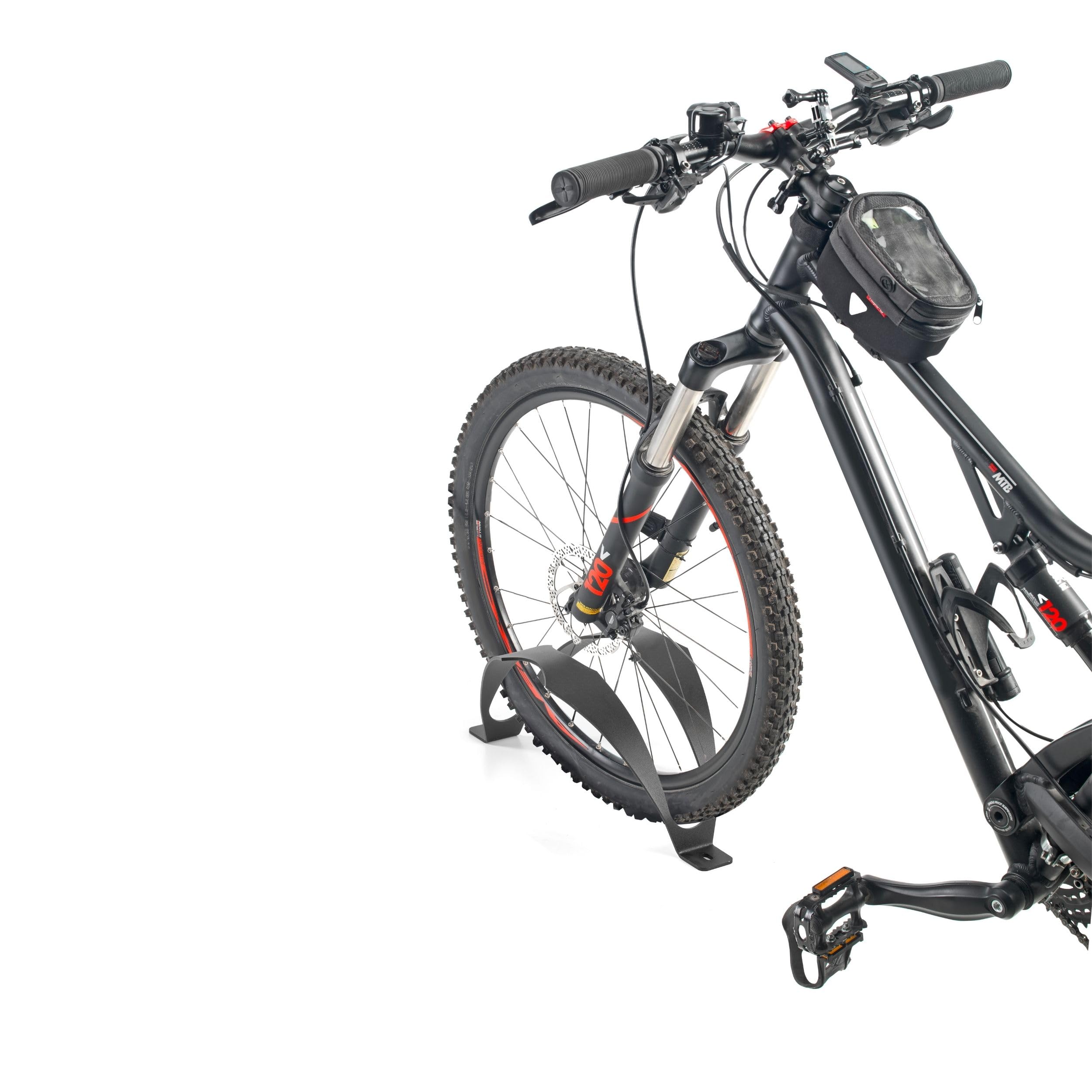 Andrys Rastrelliera Bici 1 Posto con Fori Fissaggio a Terra - Ruote 6cm Nero