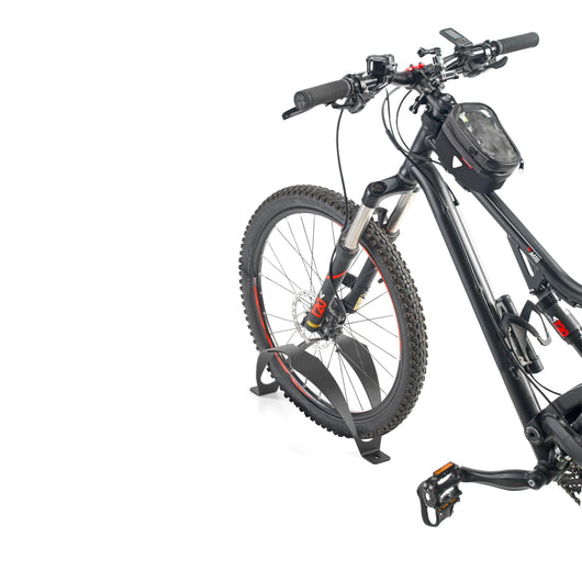 Andrys Rastrelliera Bici 1 Posto con Fori Fissaggio a Terra - Ruote 6cm Nero