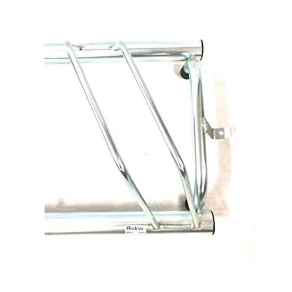 Andrys Rastrelliera Biciclette 3 Posti Inclinato con Tappi - Argento