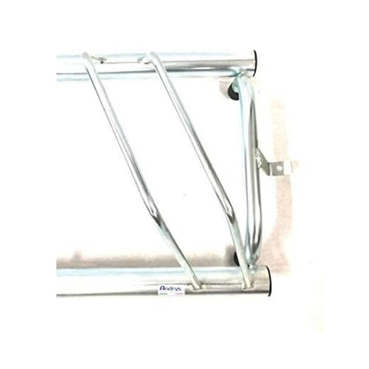 Andrys Rastrelliera Biciclette 3 Posti Inclinato con Tappi - Argento