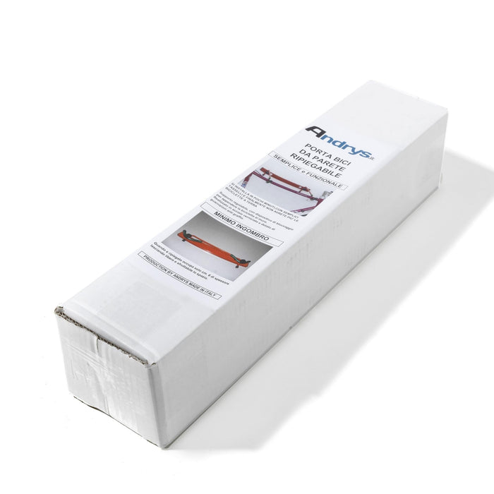 Andrys Porta Bici Parete Pieghevole 1 Posto 2 Braccia Rosso 45x7x8