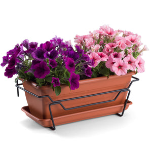 Andrys Portavaso da Fiori per Vasi da 40cm - Fioriera in Acciaio (Nero)