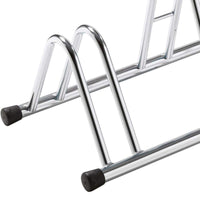 Andrys Rastrelliera Bici 4 Posti Alto/Basso Ruote 6cm Zincato Argento