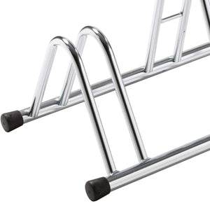 Andrys Rastrelliera Bici 4 Posti Alto/Basso Ruote 6cm Zincato Argento