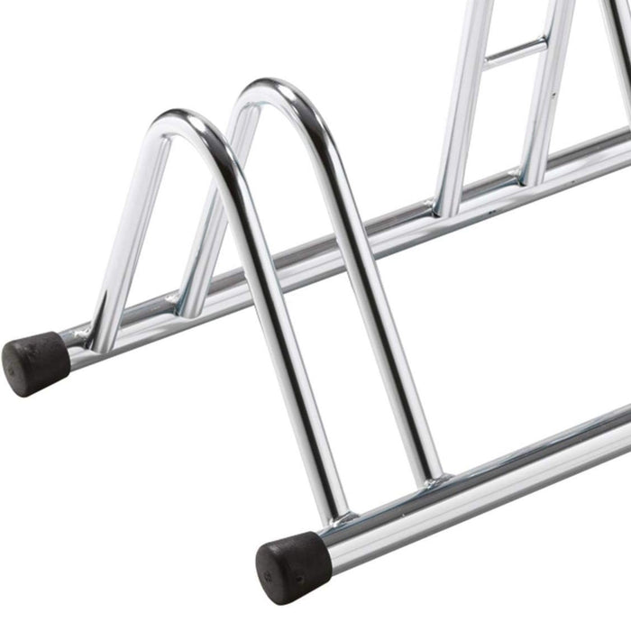 Andrys Rastrelliera Bici 4 Posti Alto/Basso Ruote 6cm Zincato Argento