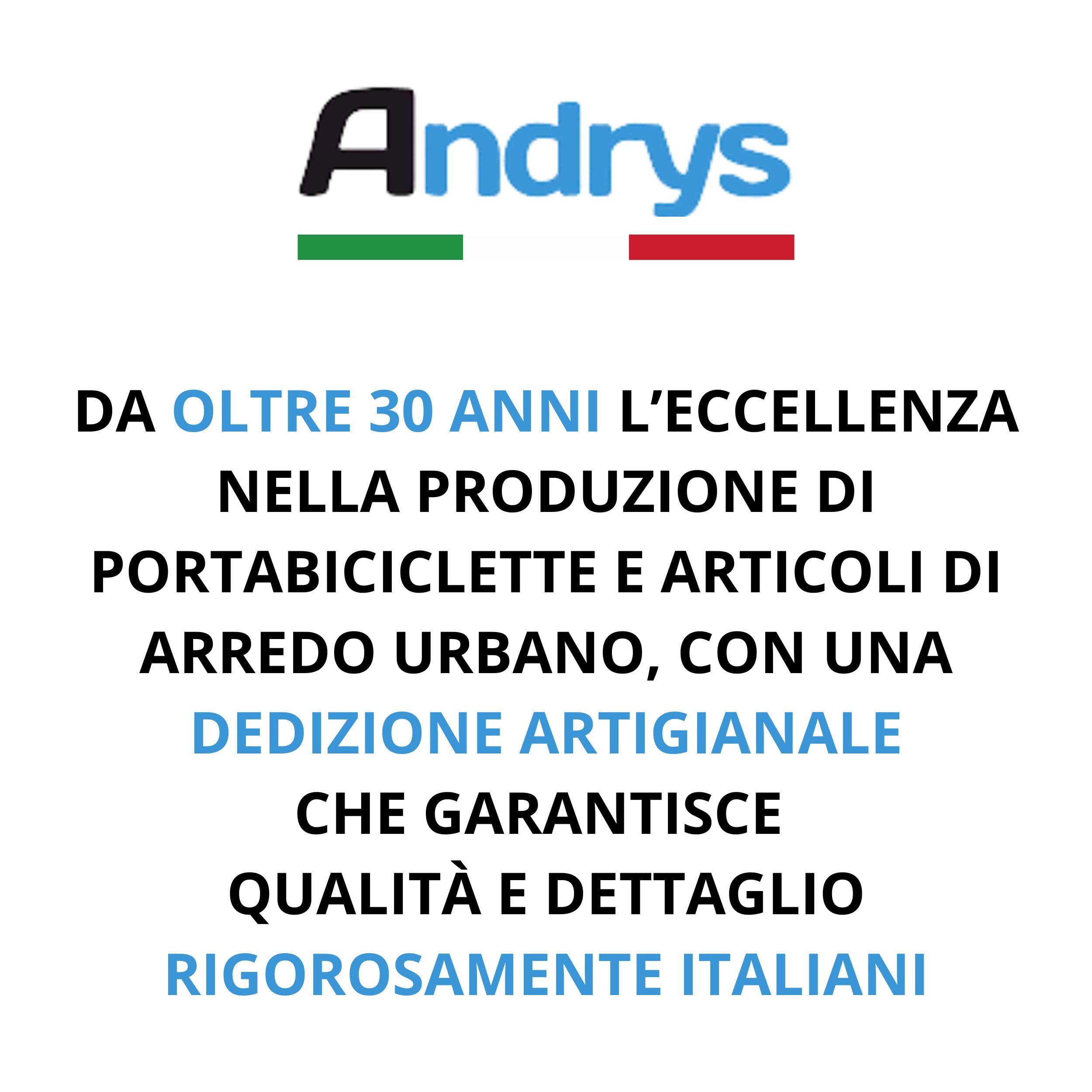 Andrys Espositore Porta Copertoni Bici a Parete - 2 Posti Verniciato Grigio