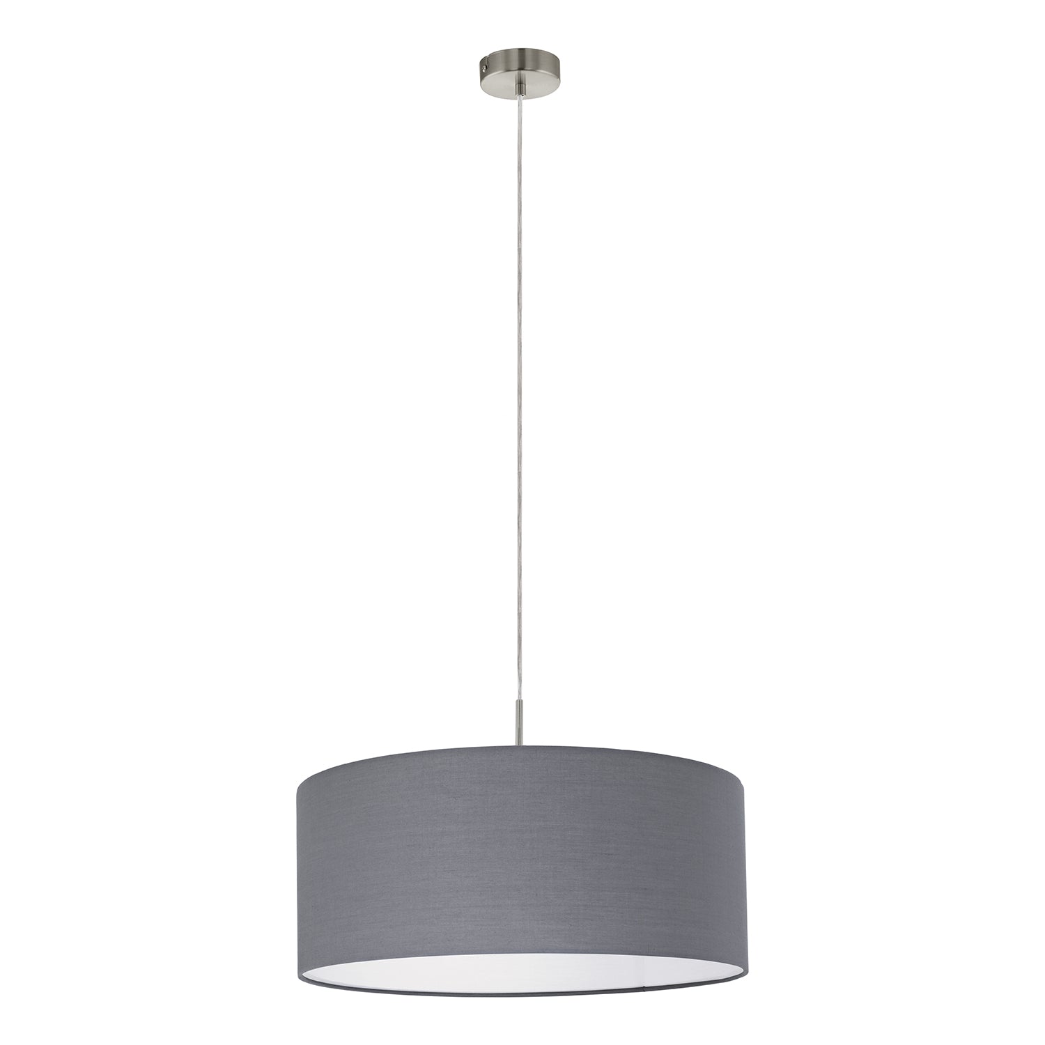 Lampadario A Sospensione Minimal Pasteri Acciaio Nichel Grigio 1 Luce E27