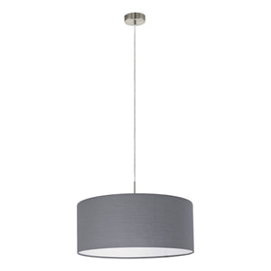 Lampadario A Sospensione Minimal Pasteri Acciaio Nichel Grigio 1 Luce E27