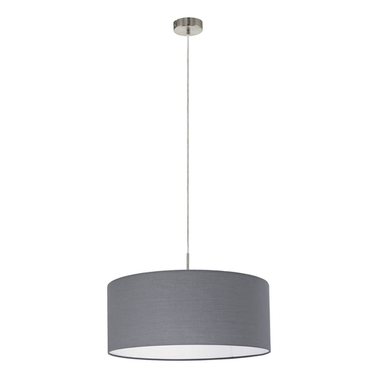 Lampadario A Sospensione Minimal Pasteri Acciaio Nichel Grigio 1 Luce E27
