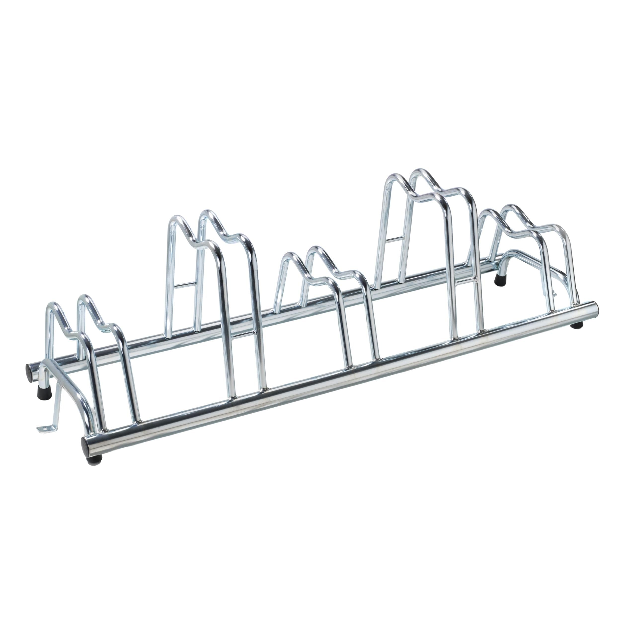 Andrys Rastrelliera Bici 5 Posti con Staffe e Tappi Alto/Basso Zincato Argento