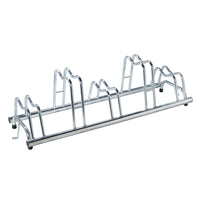 Andrys Rastrelliera Bici 5 Posti con Staffe e Tappi Alto/Basso Zincato Argento