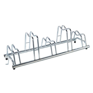 Andrys Rastrelliera Bici 5 Posti con Staffe e Tappi Alto/Basso Zincato Argento