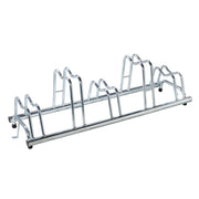 Andrys Rastrelliera Bici 5 Posti con Staffe e Tappi Alto/Basso Zincato Argento