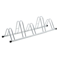 Andrys Rastrelliera Bici 5 Posti Alto/Basso Ruote 6cm Zincato Argento