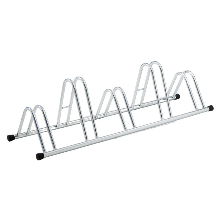 Andrys Rastrelliera Bici 5 Posti Alto/Basso Ruote 6cm Zincato Argento