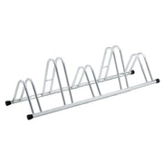 Andrys Rastrelliera Bici 5 Posti Alto/Basso Ruote 6cm Zincato Argento