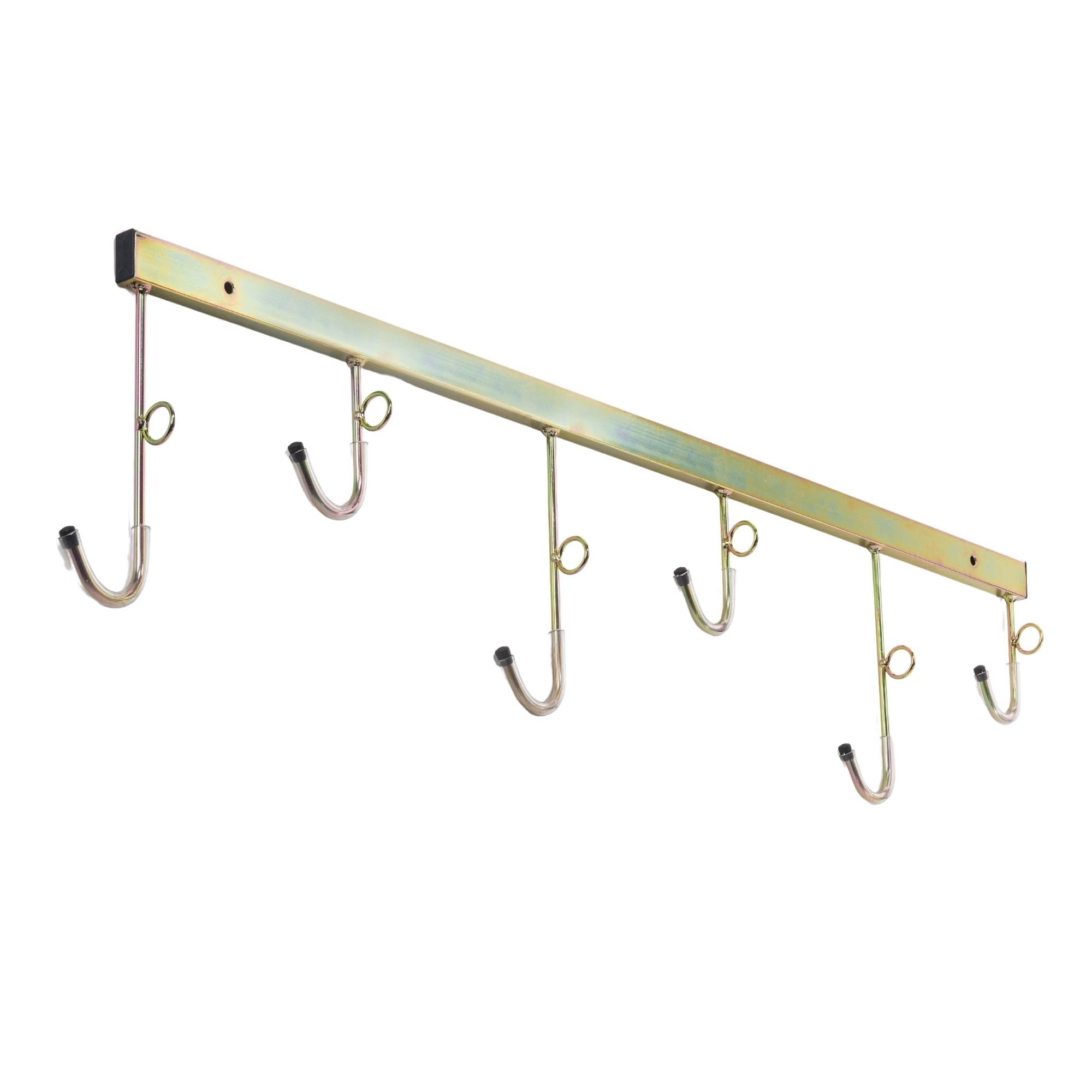 Andrys Porta Bici Muro 6 Posti con Ganci e Anelli Smontabile Oro