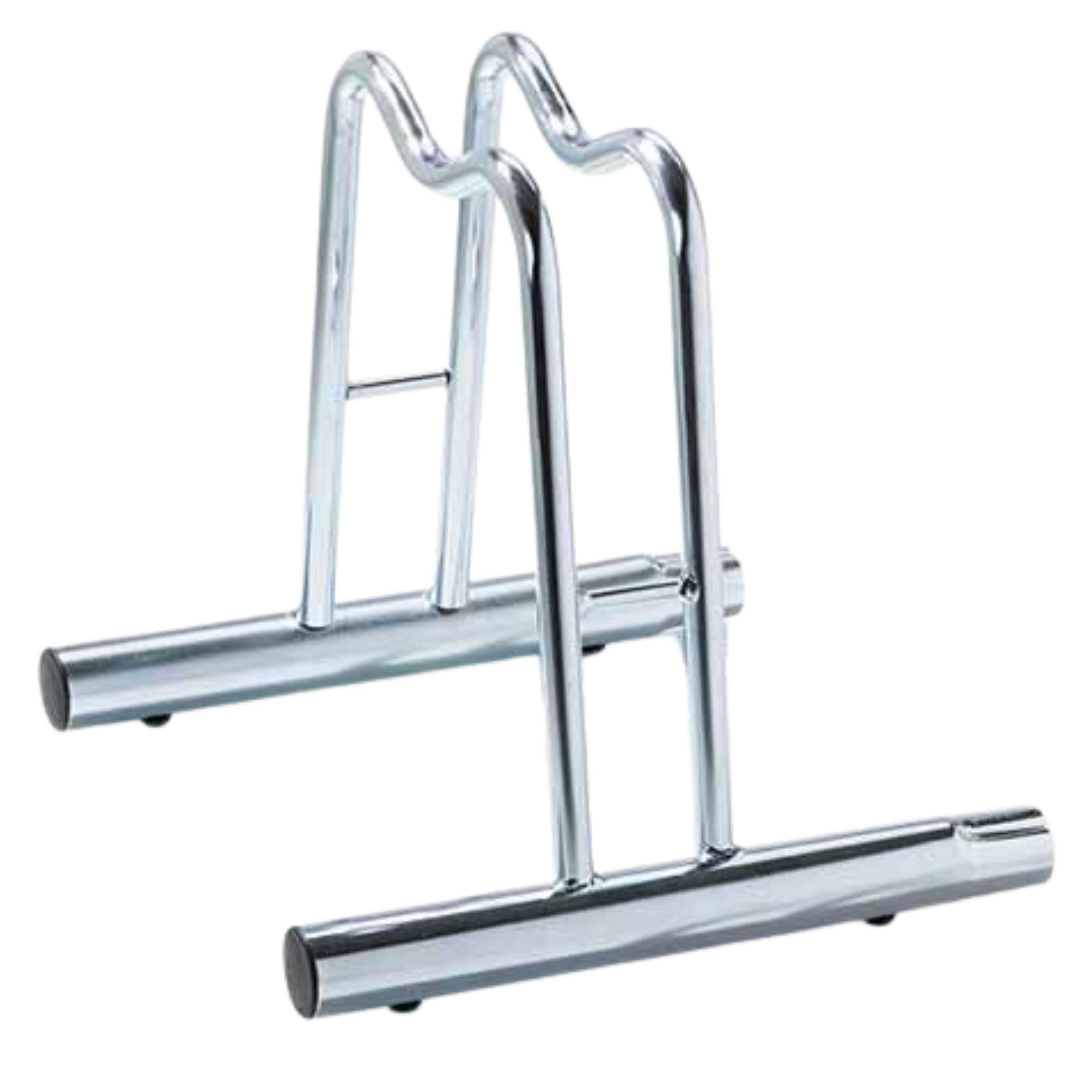 Andrys Rastrelliera Bici 1 Posto Modulabile Alto con Tappi PVC Argento