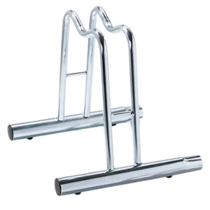 Andrys Rastrelliera Bici 1 Posto Modulabile Alto con Tappi PVC Argento