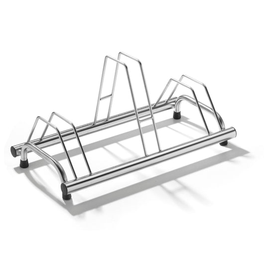 Andrys Rastrelliera Bici 3 Posti con Tappi PVC Alto/Basso Acciaio Inox