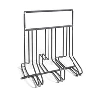 Andrys Rastrelliera Bici 6 Posti con Cartello PVC Nero Zincato Verniciato