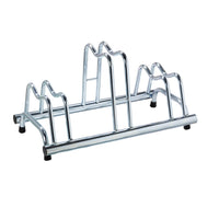 Andrys Rastrelliera Bici 3 Posti con Tappi Alto/Basso Zincato Argento