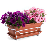 Andrys Portavaso da Fiori per Vasi da 40cm - Fioriera in Acciaio (Bianco)