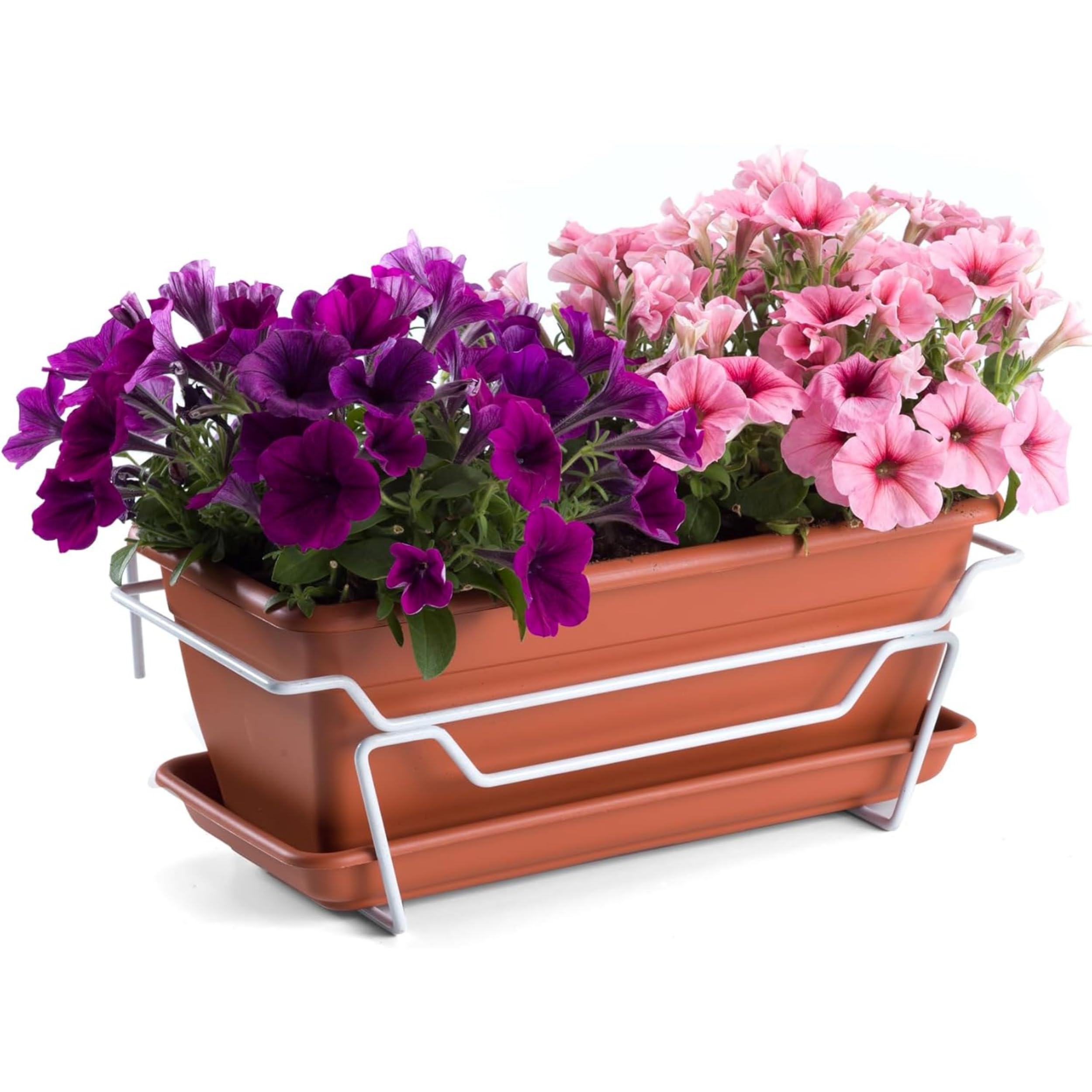 Andrys Portavaso da Fiori per Vasi da 40cm - Fioriera in Acciaio (Bianco)