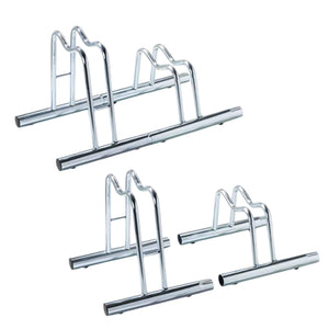 Andrys Rastrelliera Bici 1 Posto Modulabile Alto con Tappi PVC Argento