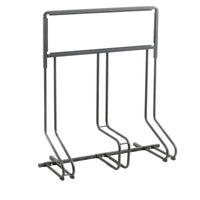 Andrys Rastrelliera Bici 3 Posti con Cartello PVC Nero Zincato Verniciato