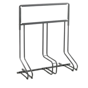 Andrys Rastrelliera Bici 3 Posti con Cartello PVC Nero Zincato Verniciato