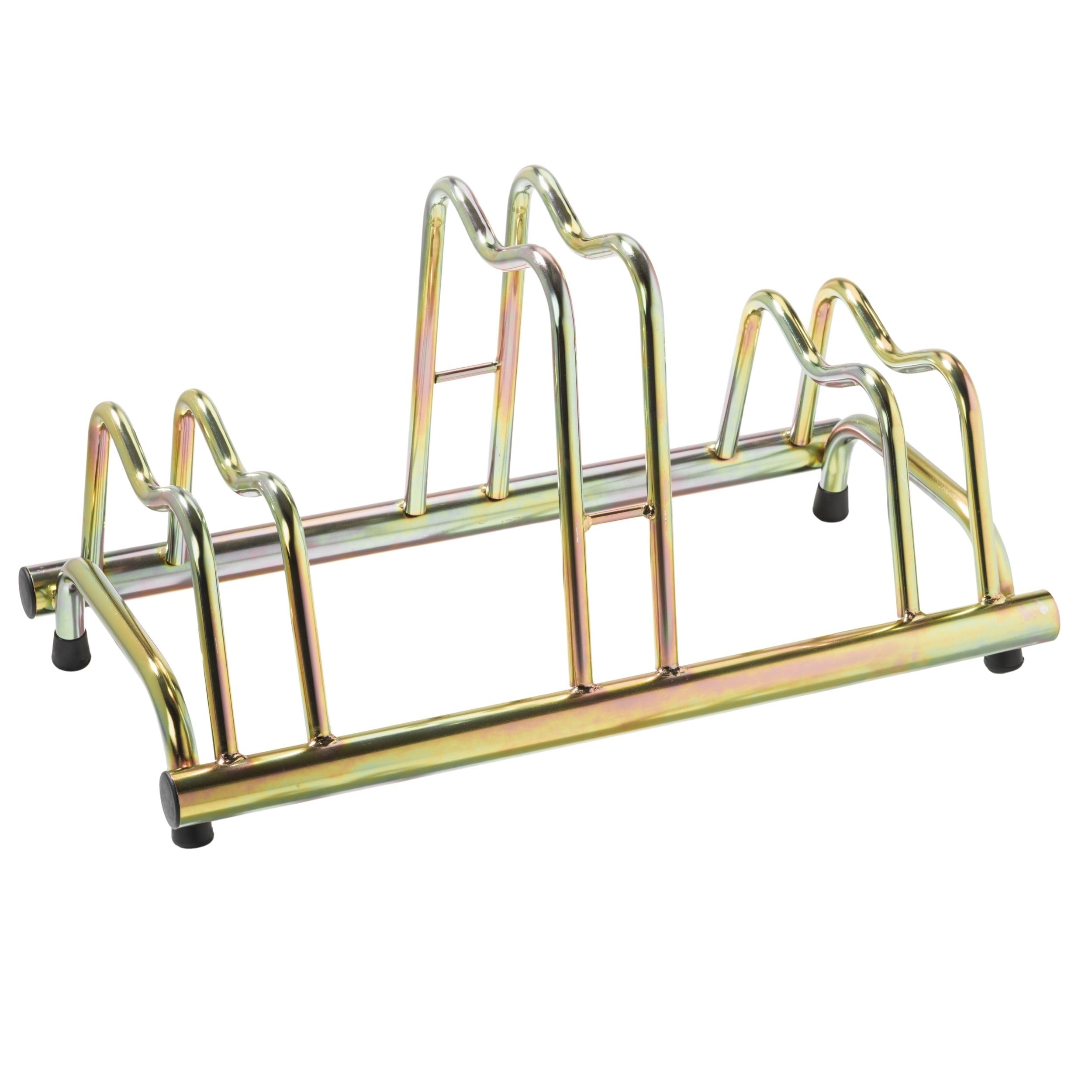 Andrys Rastrelliera Bici 3 Posti con Tappi Alto/Basso Zincato Tropical Oro