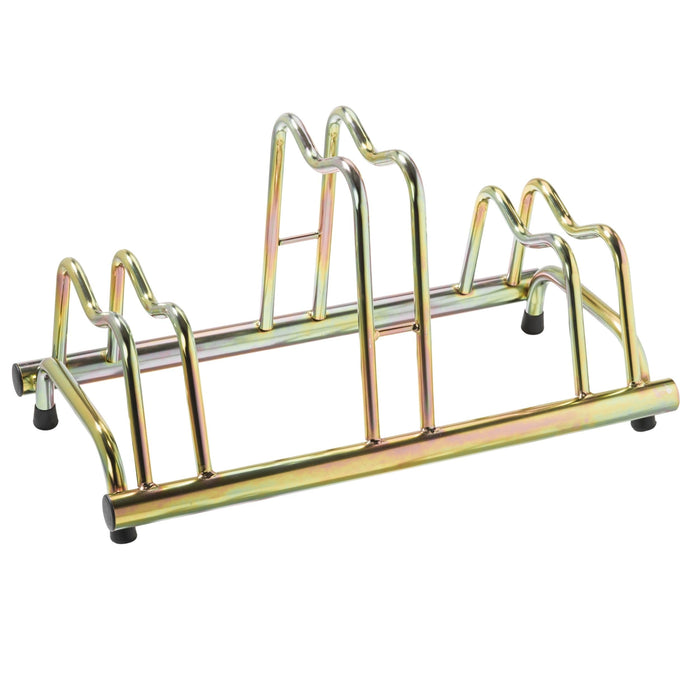 Andrys Rastrelliera Bici 3 Posti con Tappi Alto/Basso Zincato Tropical Oro