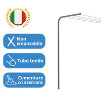 Andrys StendiBiancheria Esterno Non Smontabile Argento 220cm (Filo non Incluso)