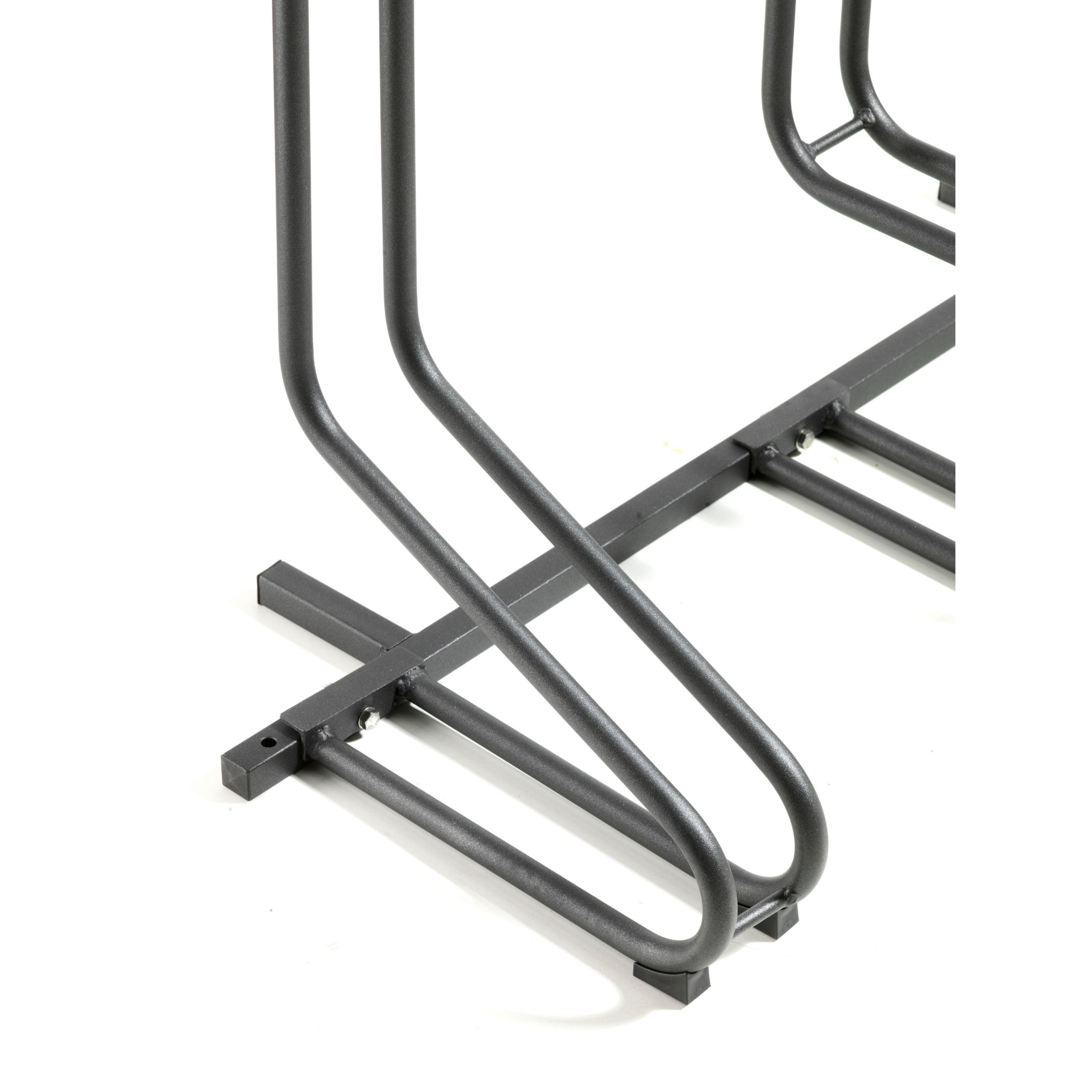 Andrys Rastrelliera Bici 3 Posti con Cartello PVC Nero Zincato Verniciato