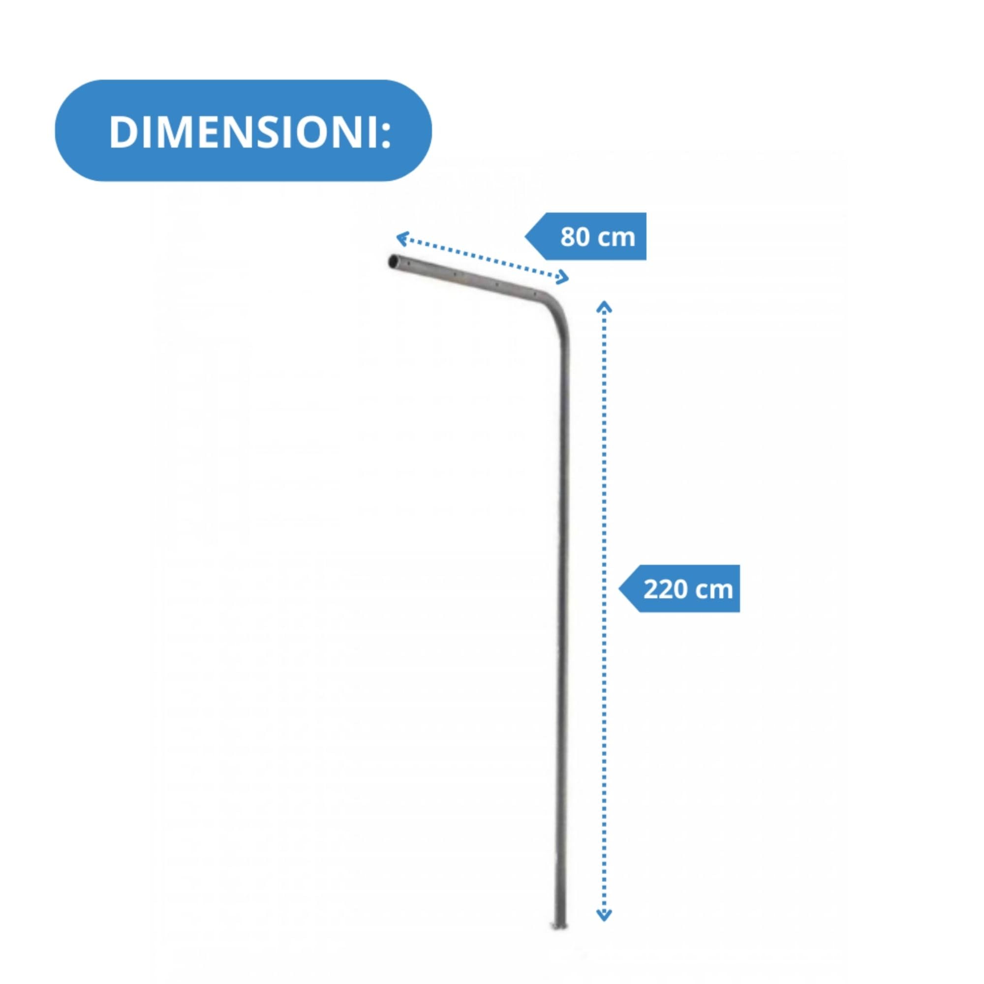 Andrys StendiBiancheria Esterno Non Smontabile Argento 220cm (Filo non Incluso)