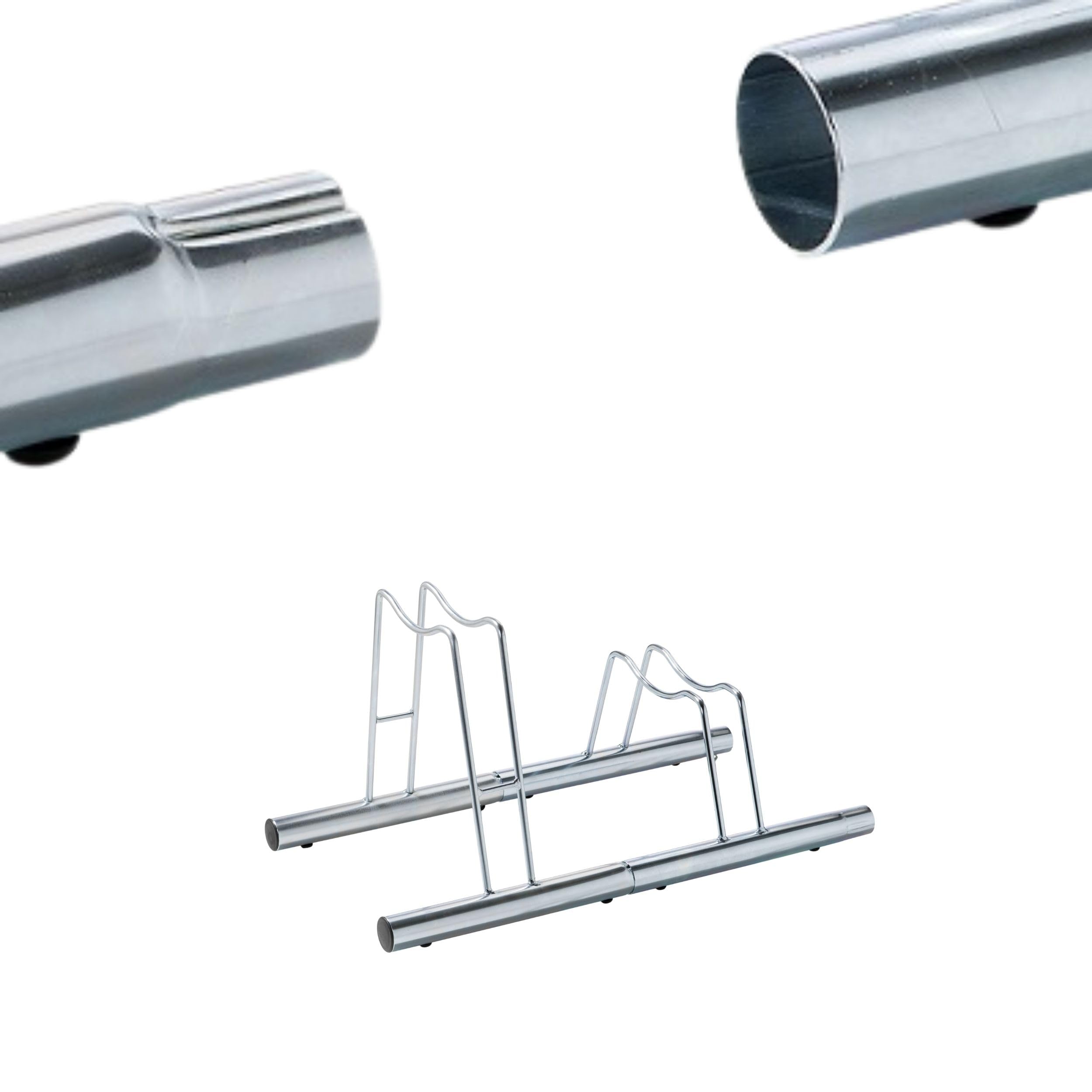 Andrys Rastrelliera Bici 1 Posto Alto per Ruote con Disco Zincato Argento