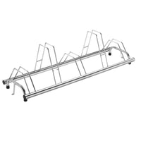 Andrys Rastrelliera Bici 5 Posti con Tappi PVC Alto/Basso Acciaio Inox