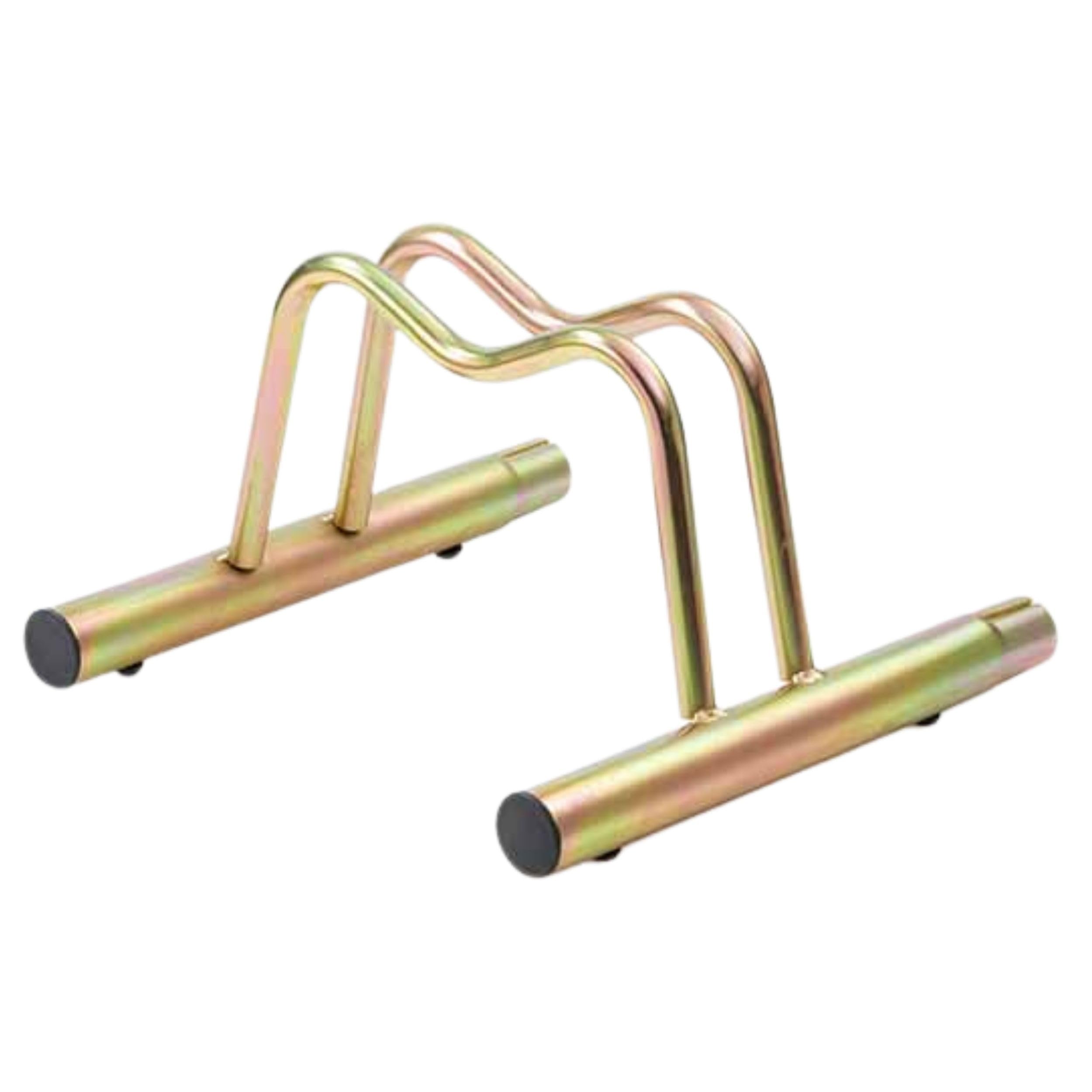 Andrys Rastrelliera Bici 1 Posto Modulabile Basso con Tappi PVC Oro