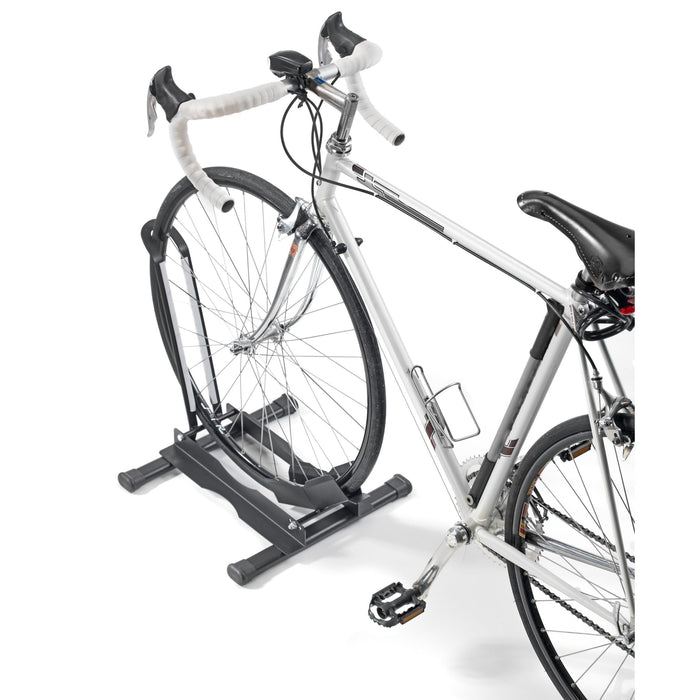 Andrys Rastrelliera Bici 1 Posto con Tappi Ruote 3cm 40x43x47 Nero