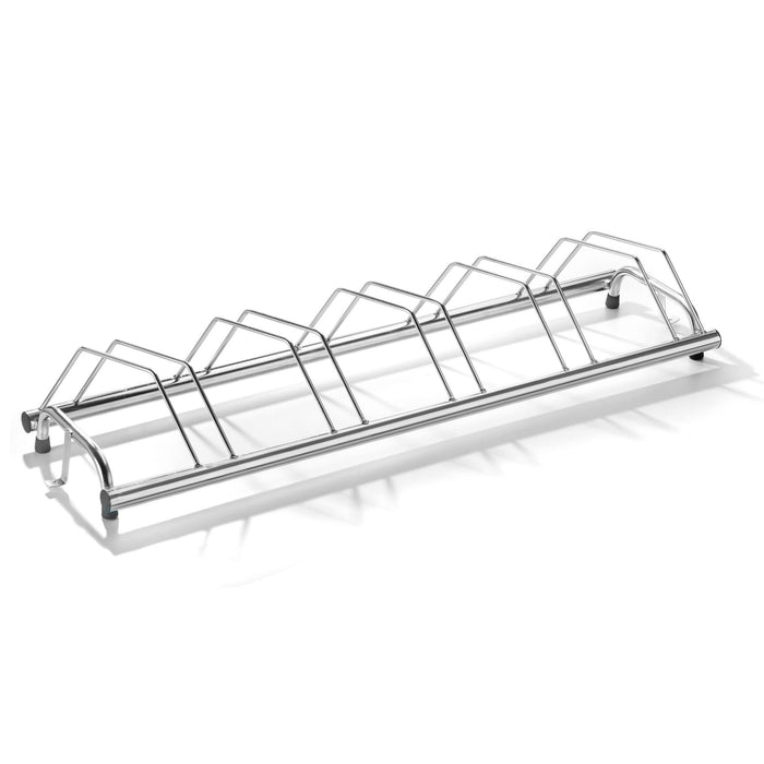 Andrys Rastrelliera Bici 5 Posti Inclinato 30° Acciaio Zincato Argento