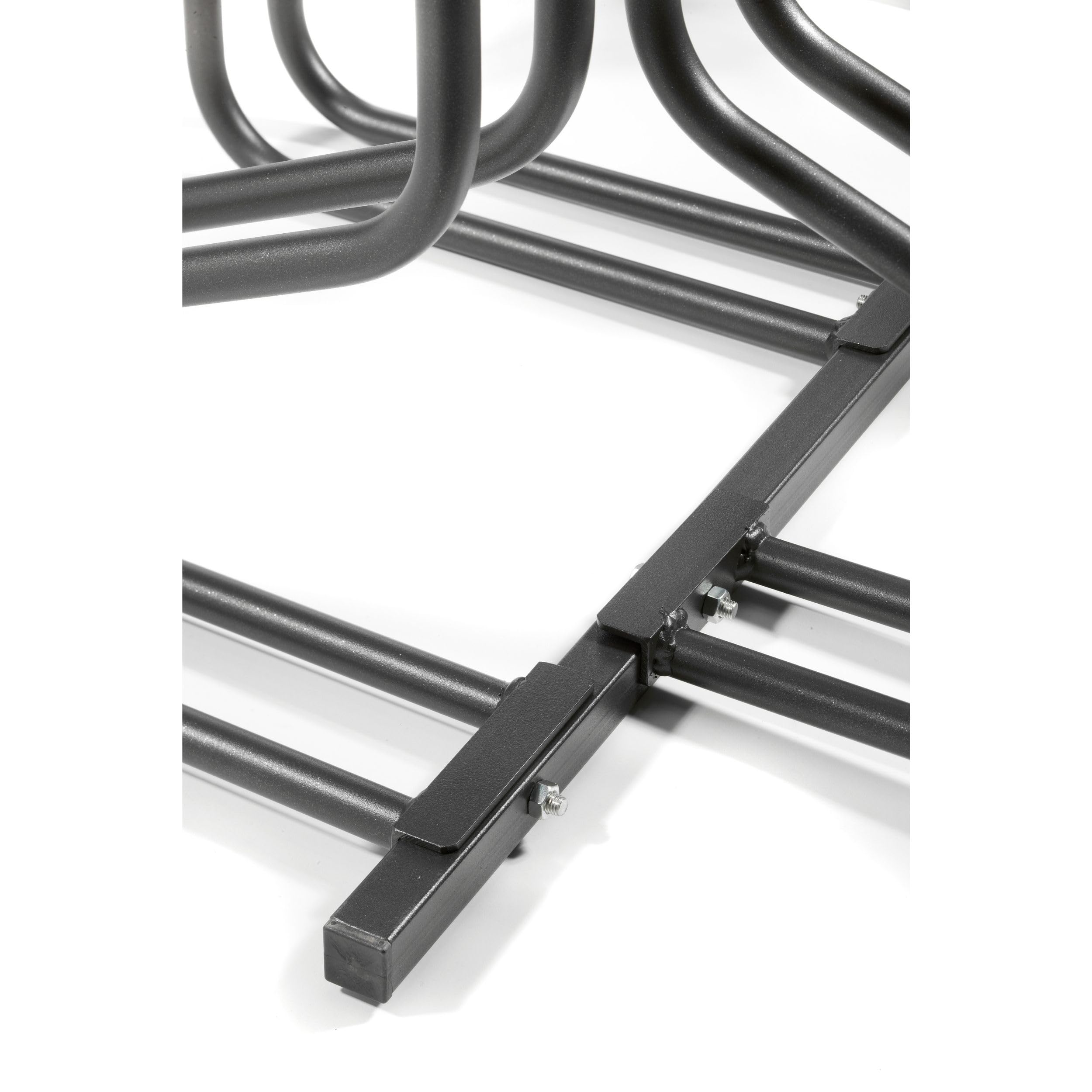 Andrys Rastrelliera Bici 6 Posti con Cartello PVC Nero Zincato Verniciato