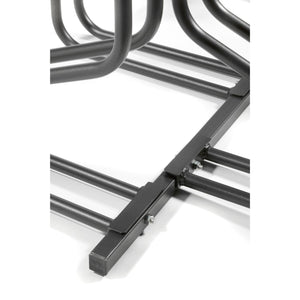 Andrys Rastrelliera Bici 6 Posti con Cartello PVC Nero Zincato Verniciato