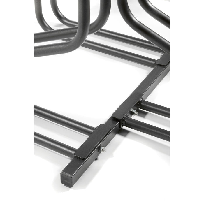 Andrys Rastrelliera Bici 6 Posti con Cartello PVC Nero Zincato Verniciato