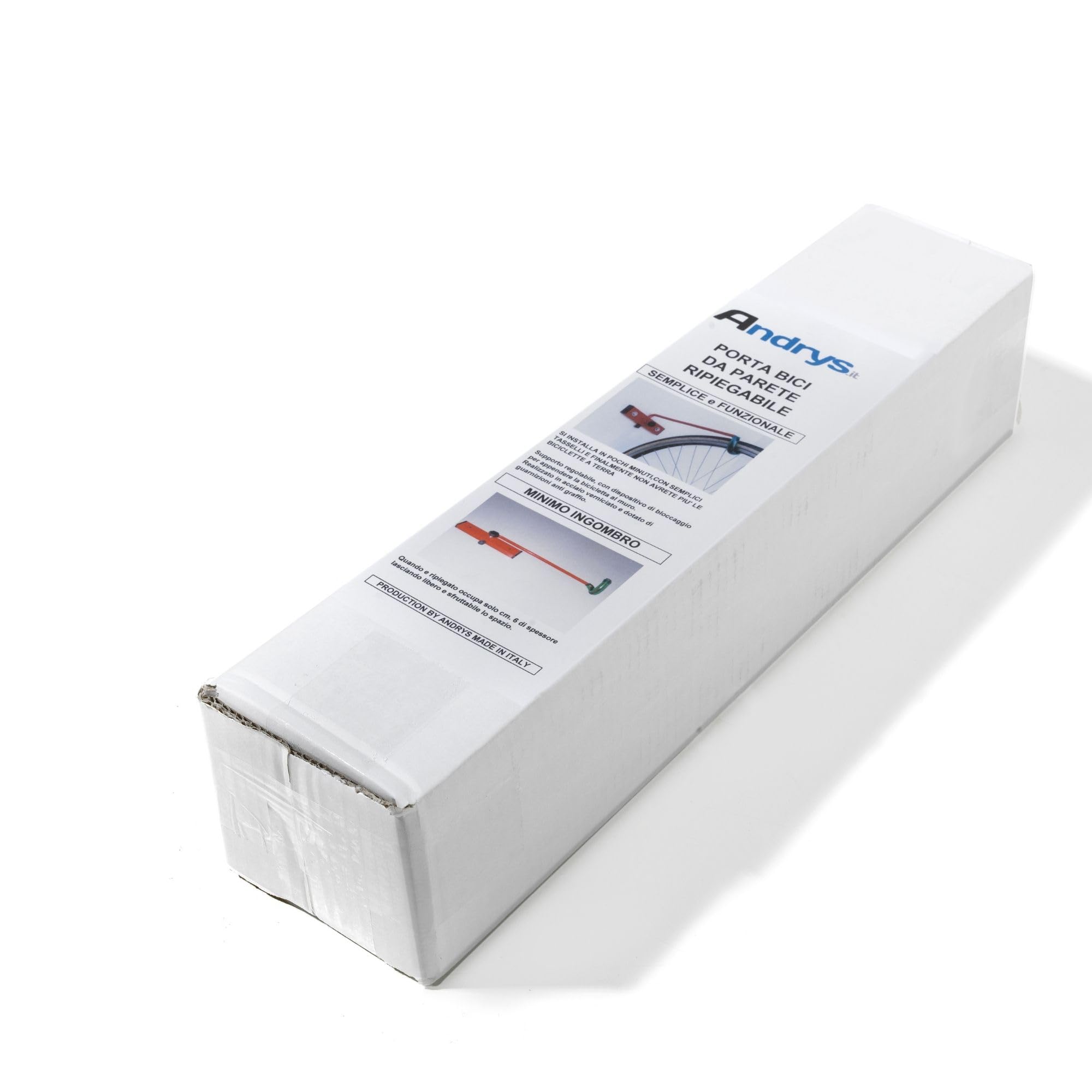 Andrys Porta Bici Parete Pieghevole 1 Posto 1 Braccio Rosso 45x7x8