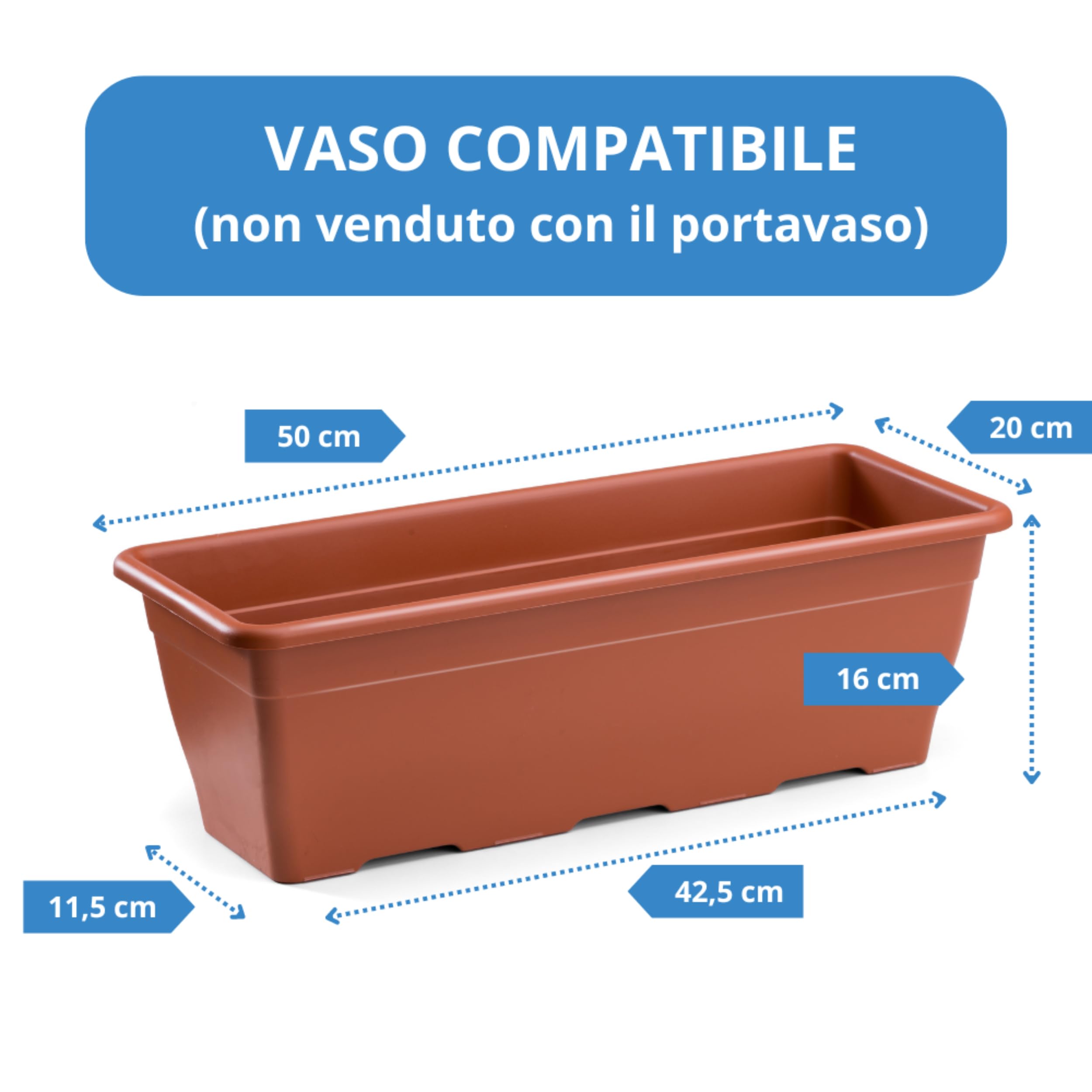 Andrys Portavaso da Fiori per Vasi da 50cm - Fioriera Regolabile (Bianco)