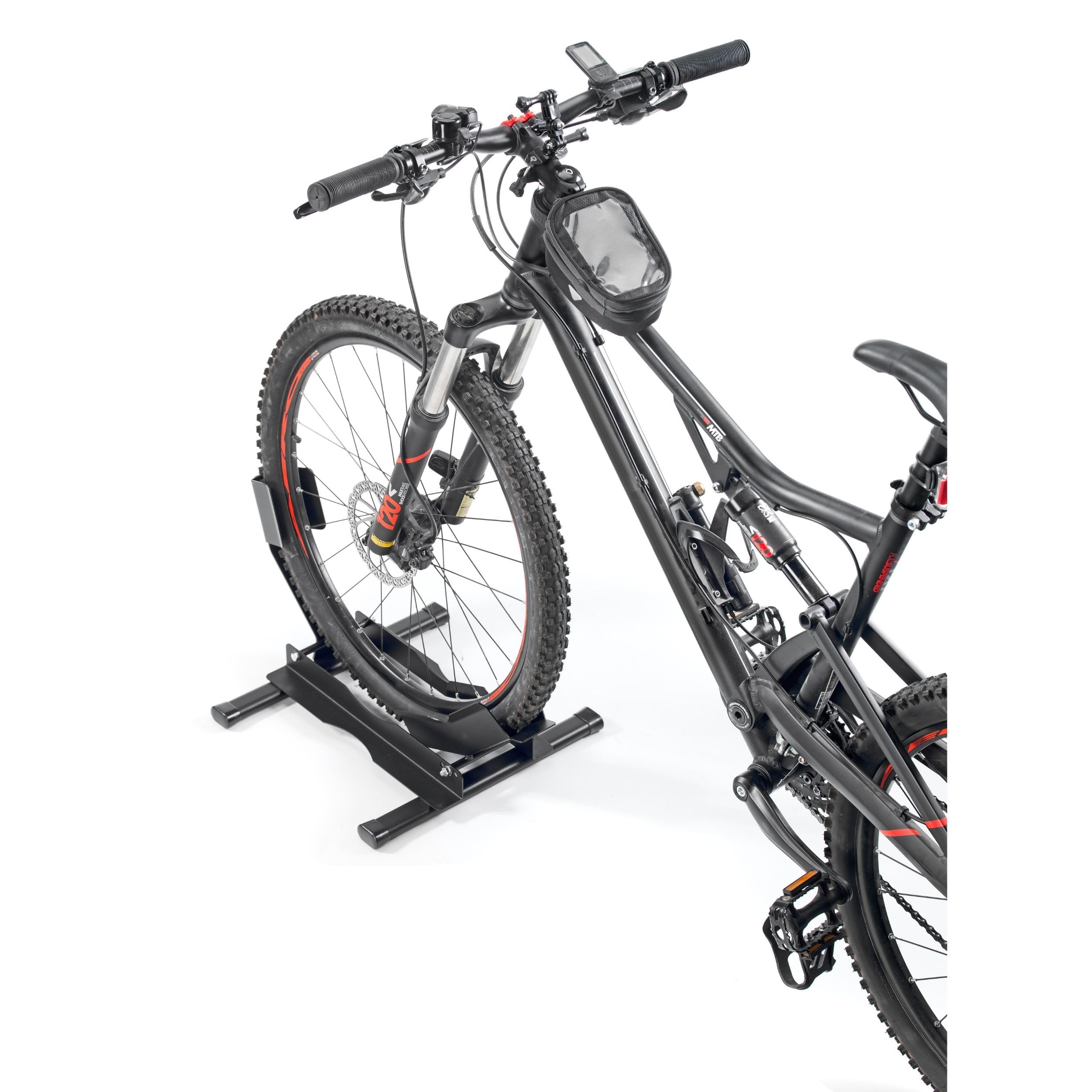 Andrys Rastrelliera Bici 1 Posto con Tappi Ruote 6,5cm 40x43x30 Nero