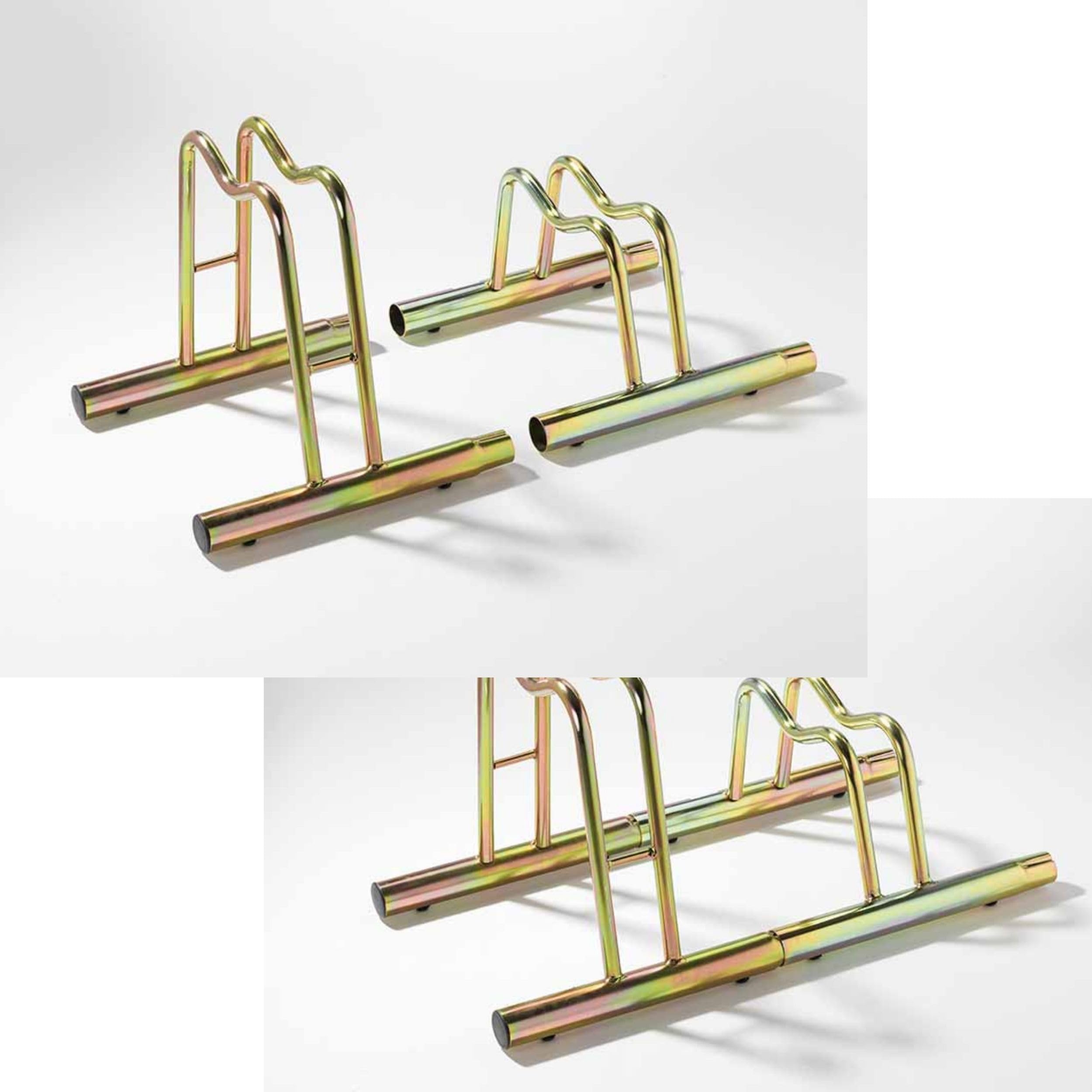 Andrys Rastrelliera Bici 1 Posto Modulabile Alto con Tappi PVC Oro