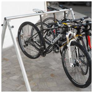 Andrys Espositore da Terra Bici 5 Posti Acciaio Verniciato Grigio