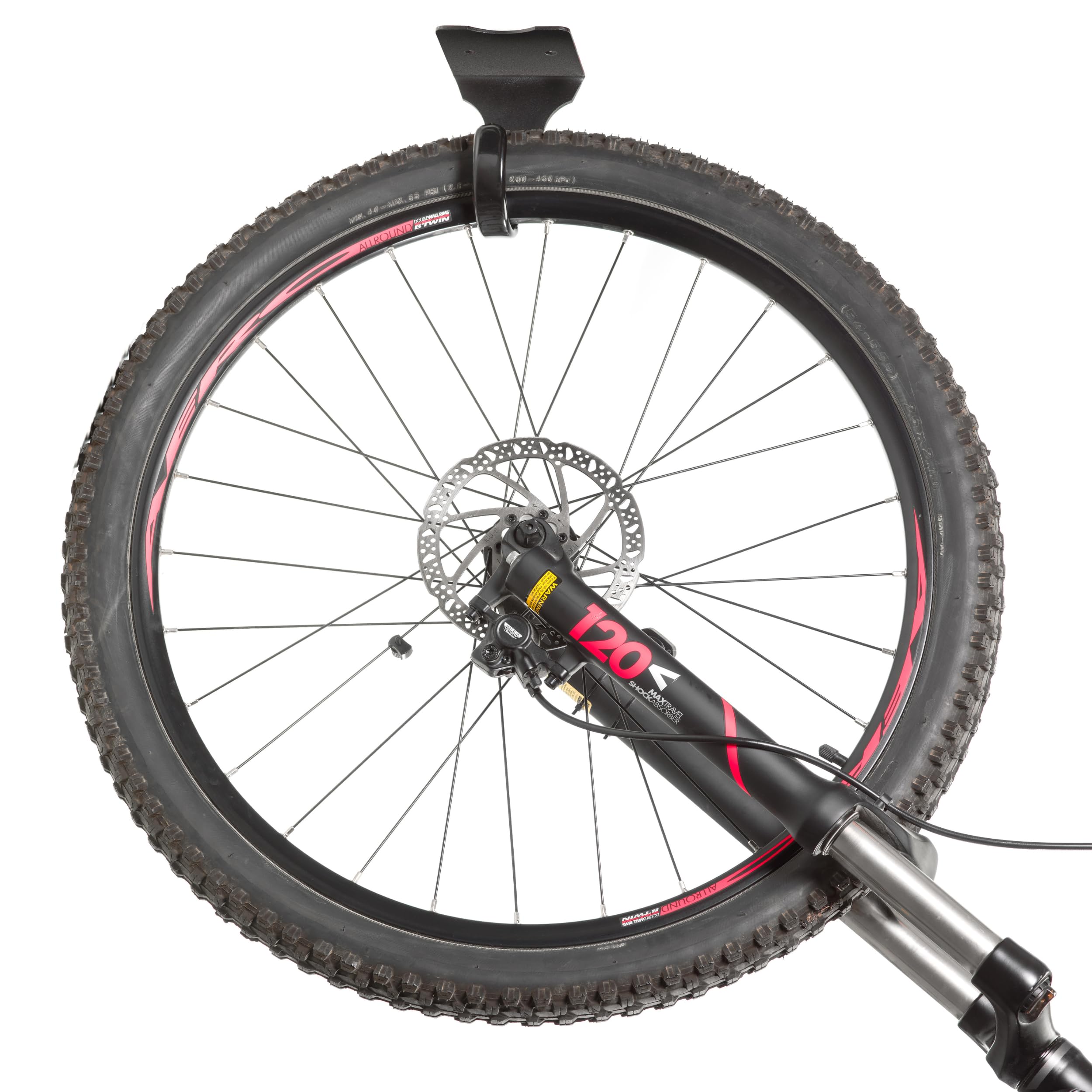 Andrys Appendi Bici Soffitto 1 Posto con Gancio Verniciato Nero Antigraffio